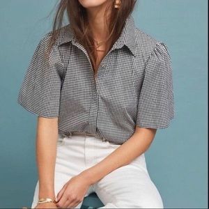 Anthropologie Eri + Ali Brittany Gingham Blouse. S